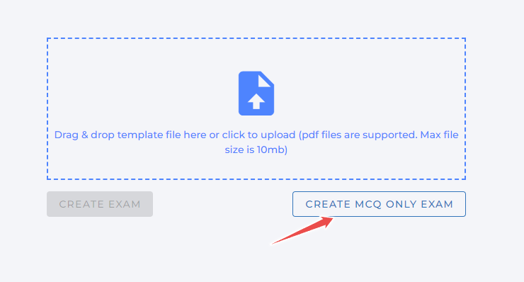 Screenshot showing the multiple-choice question setup
